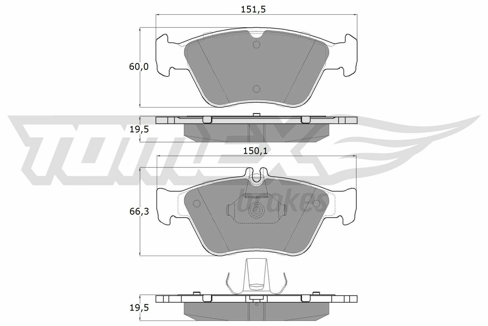 Sada brzdových destiček, kotoučová brzda TOMEX Brakes